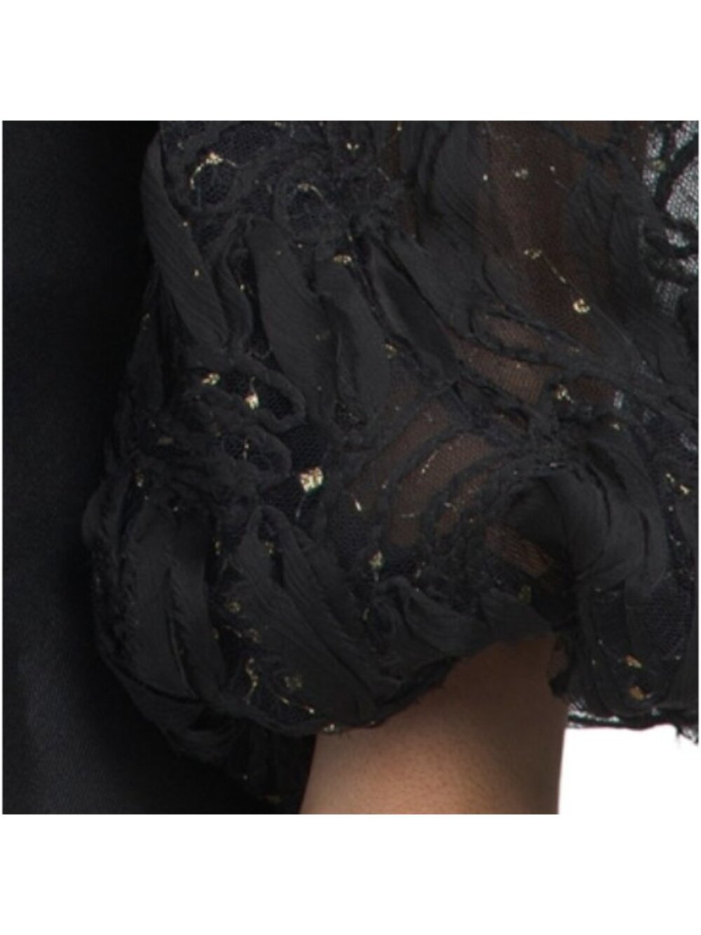 BADGLEY MISCHKA Embroidered Lace Puff Sleeve Mermaid Gown - Picture 7 of 7